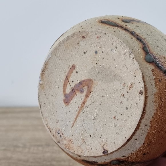 Vintage Stoneware Jug Vase Brown Splatter Organic - Picture 13 of 13